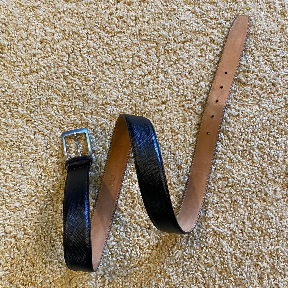 Men’s Black Leather Belt, Saks Fifth Ave, Sz 36